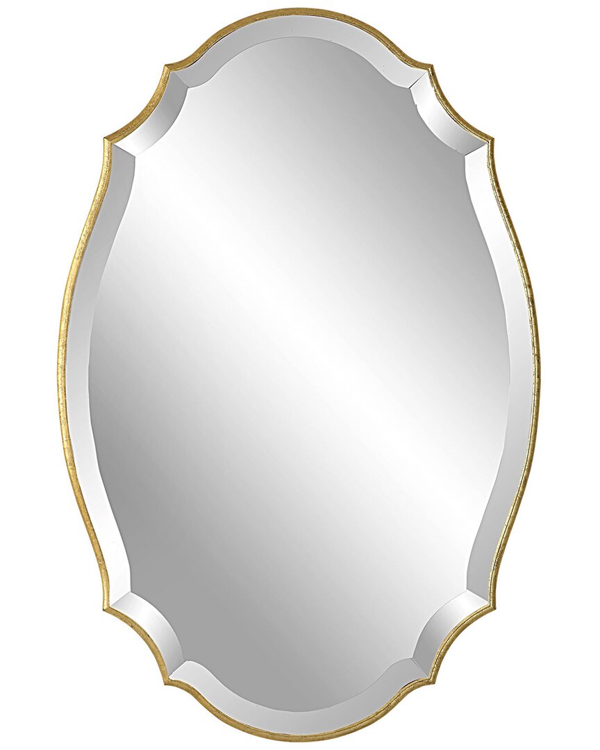 Hewson Lightly Antiqued Metallic Gold Leaf Mirror