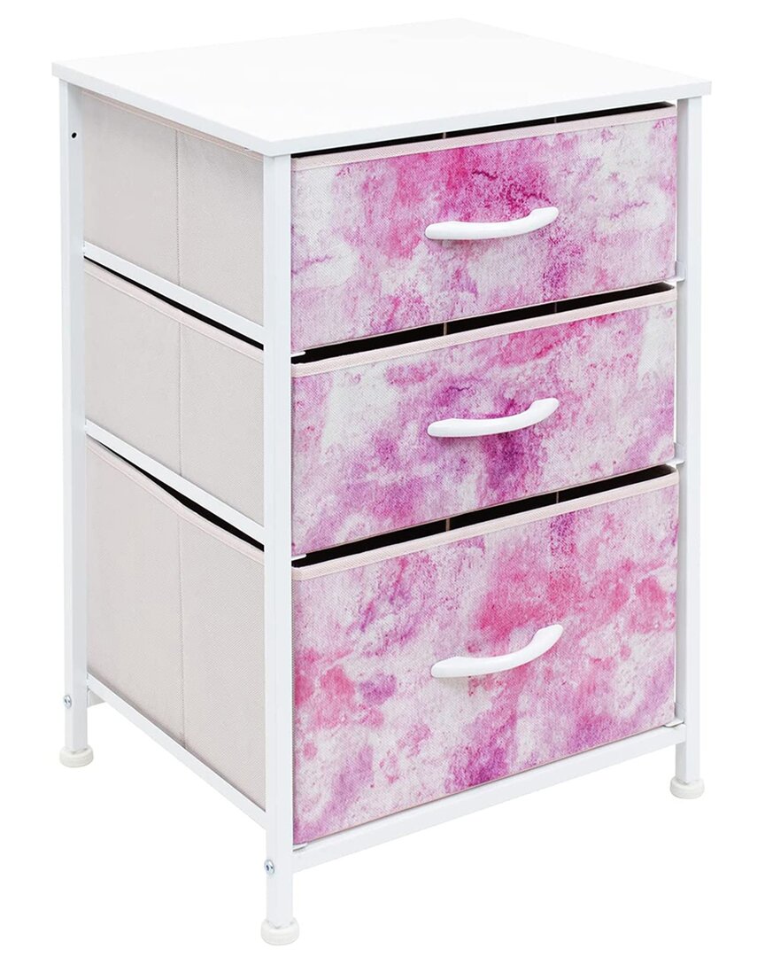 Shop Sorbus 3 Drawer End Table In Pink