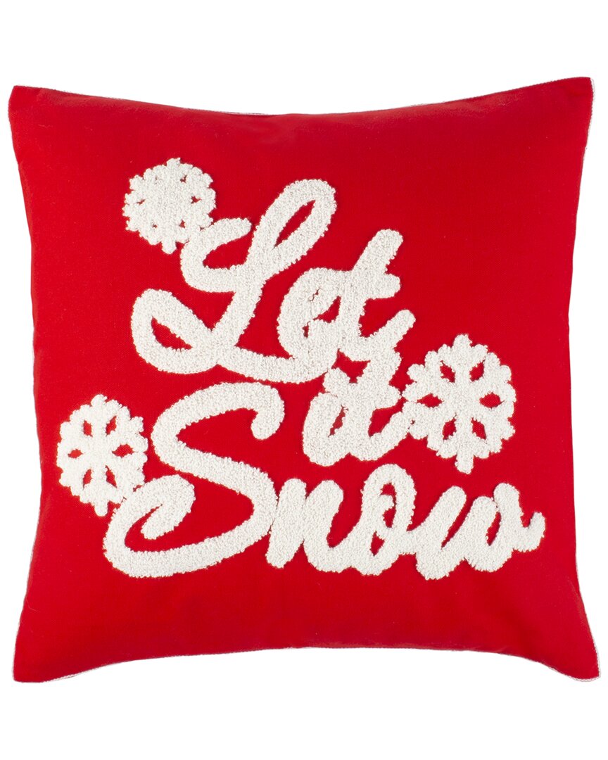 Safavieh Let Is Snow Pillow In Red