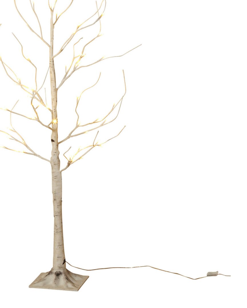 Gerson International 4ft High Electric Birch Tree With Mini Led Ligh In White
