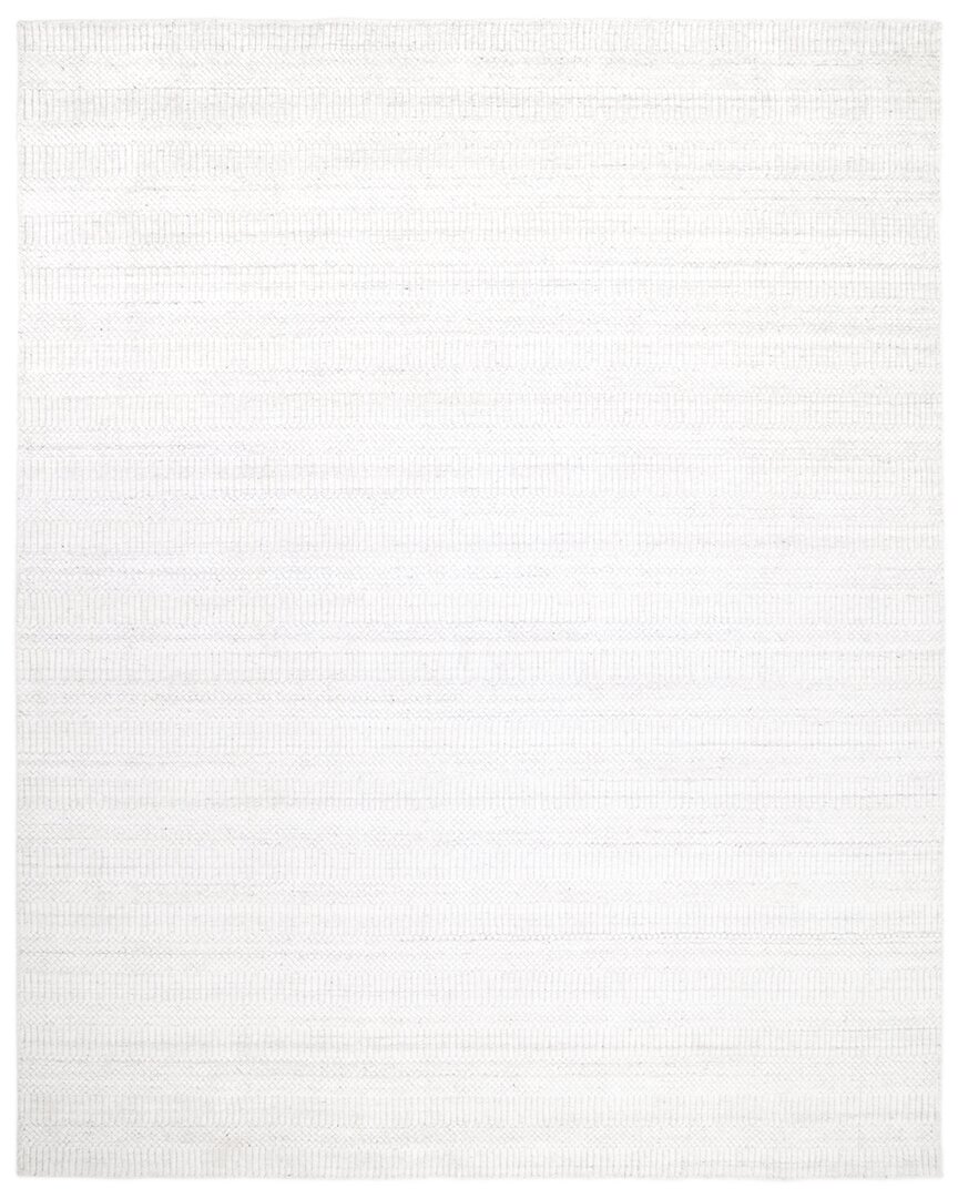 Solo Rugs Sanam Contemporary Striped Hand-loomed Wool-blend Area Rug In Ivory