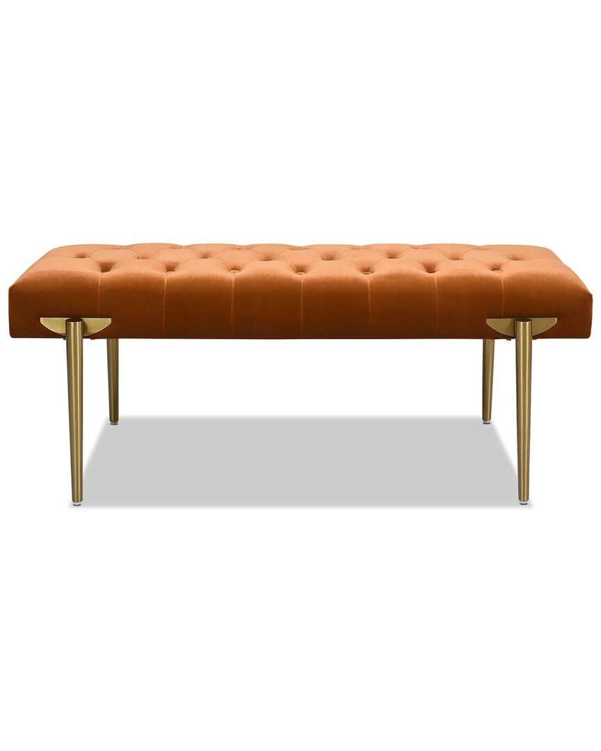 Jennifer Taylor Home Aria Upholstered Gold Accent Bench