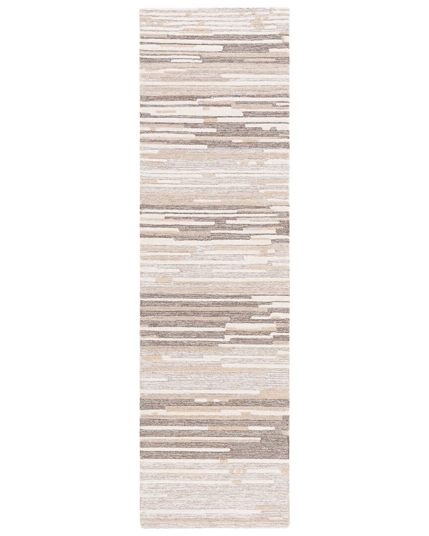 Martha Stewart 300 Wool & Cotton With Latex Rug In Beige