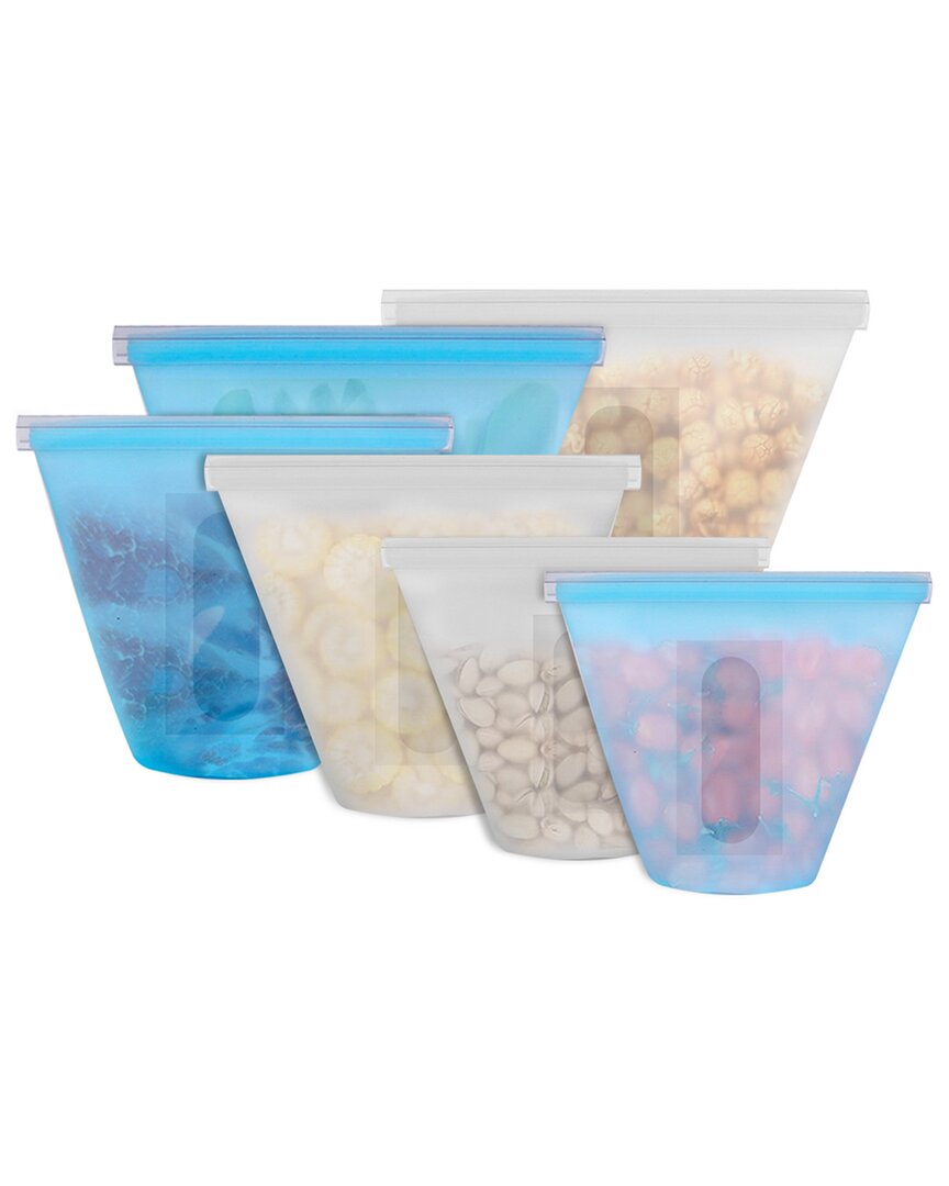 Shop Fresh Fab Finds 3pc Silicone Food Storage Bags In Blue