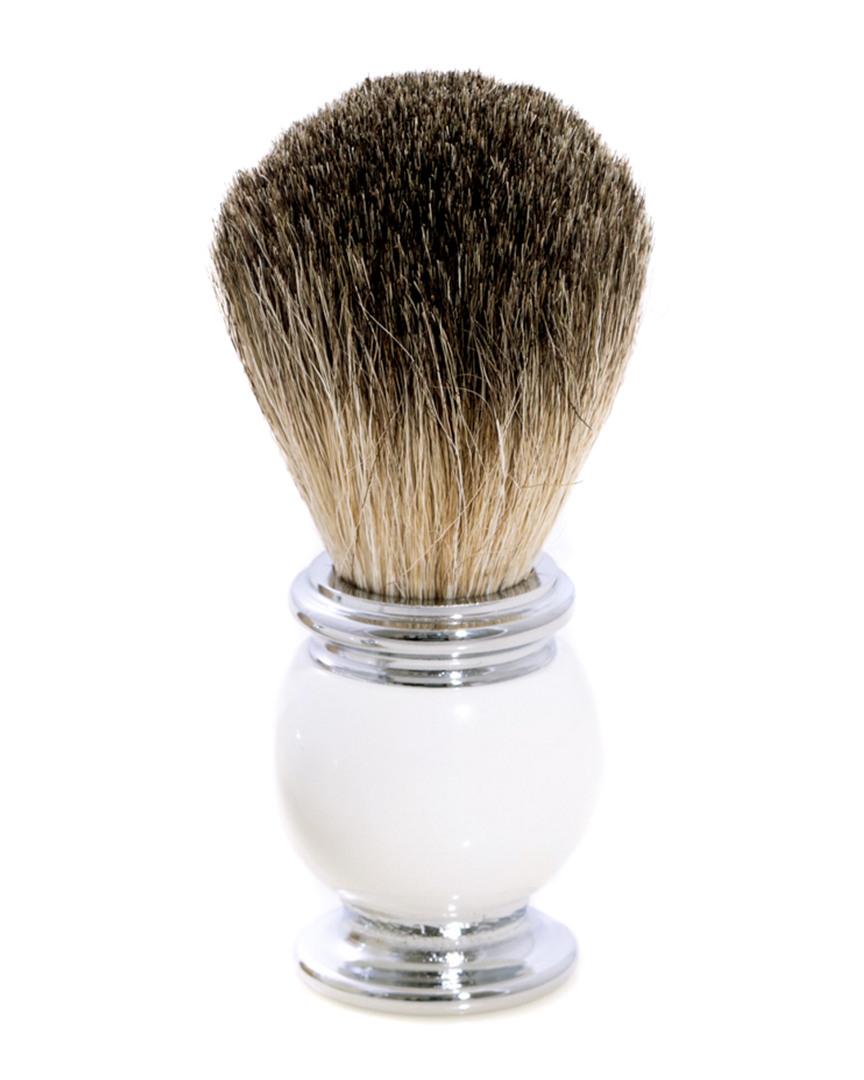 Bey-berk Pure Badger Shaving Brush In White