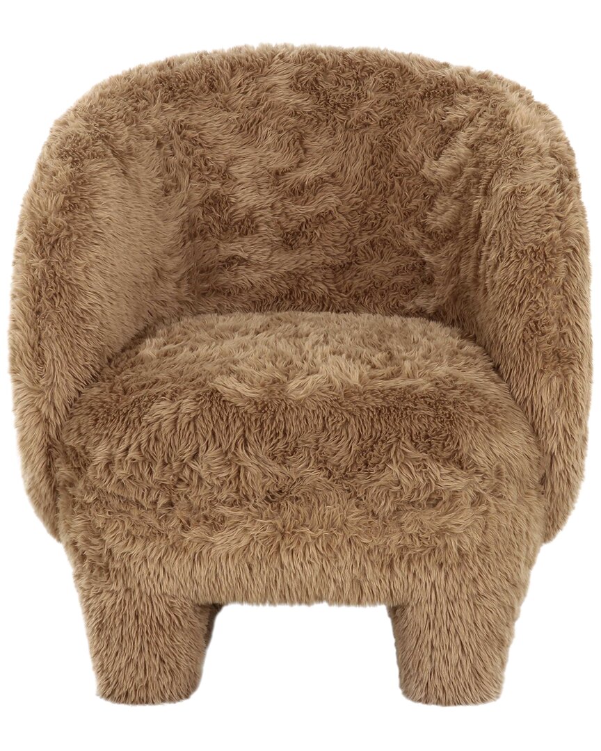 Tov Furniture Kiki Vegan Shearling Accent Chair In Taupe