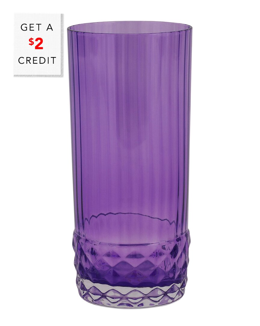 Vietri Viva By  Deco Tall Tumbler With $2 Credit In Purple