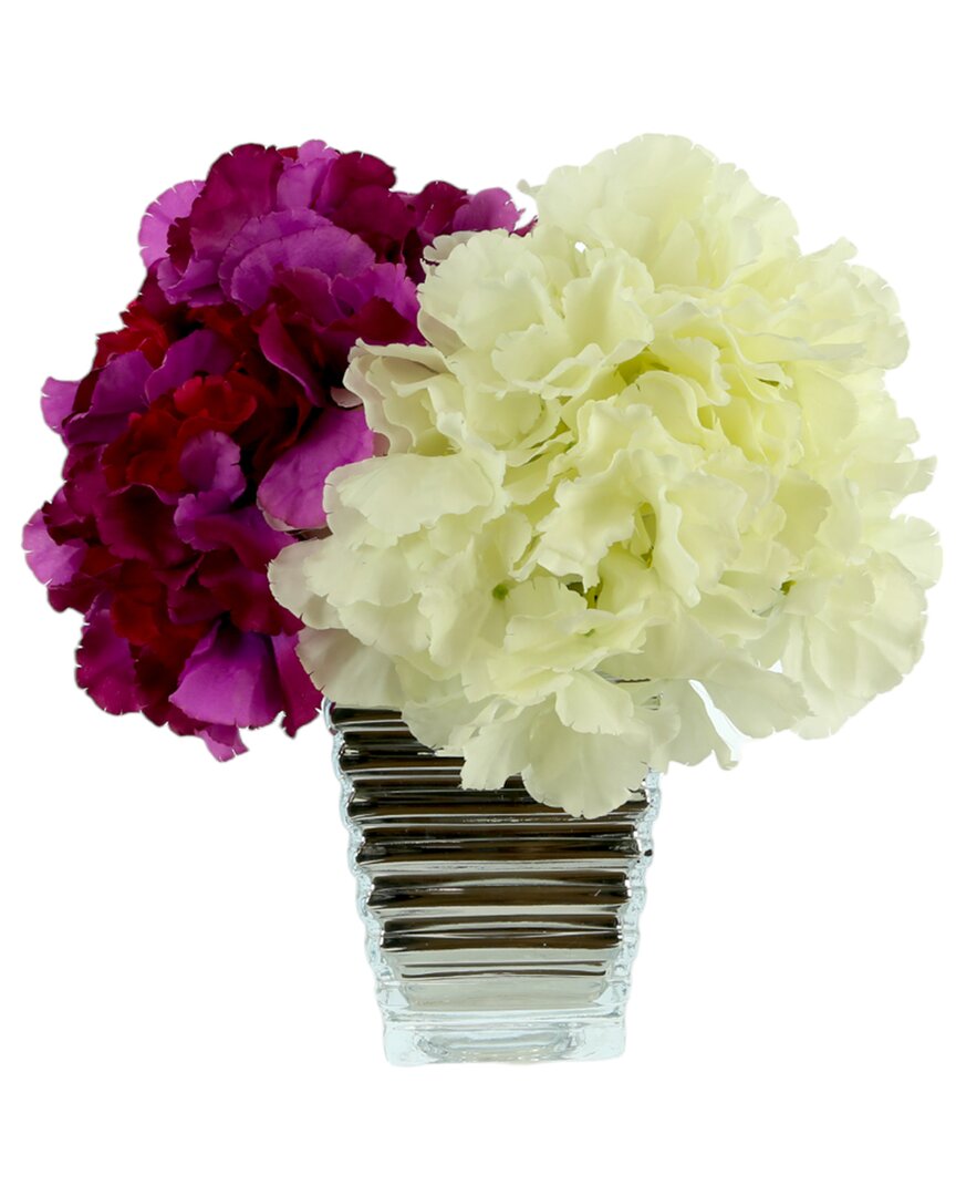 Shop Creative Displays Purple & White Hydrangeas Arranged In A Silver Glass Vase