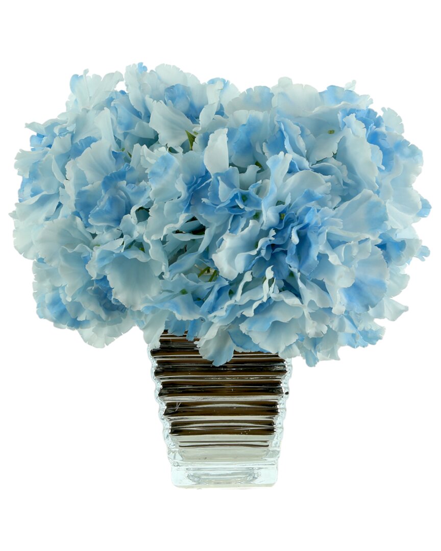 Shop Creative Displays Blue Hydrangeas Arranged In A Silver Glass Vase