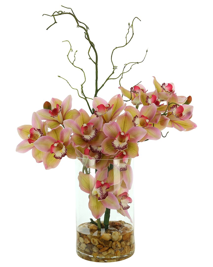 Shop Creative Displays Modern Orchid Arrangement In Glass Vase In Pink