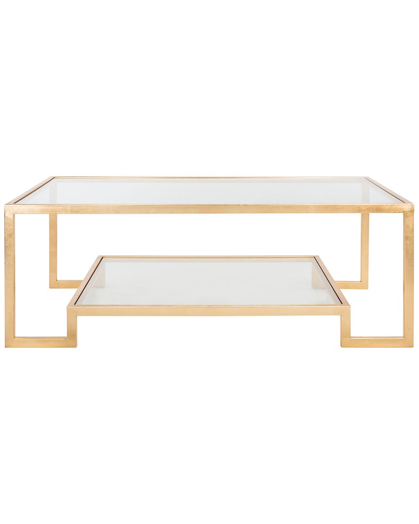 Safavieh Couture Vivian Gold Leaf Coffee Table In Gold