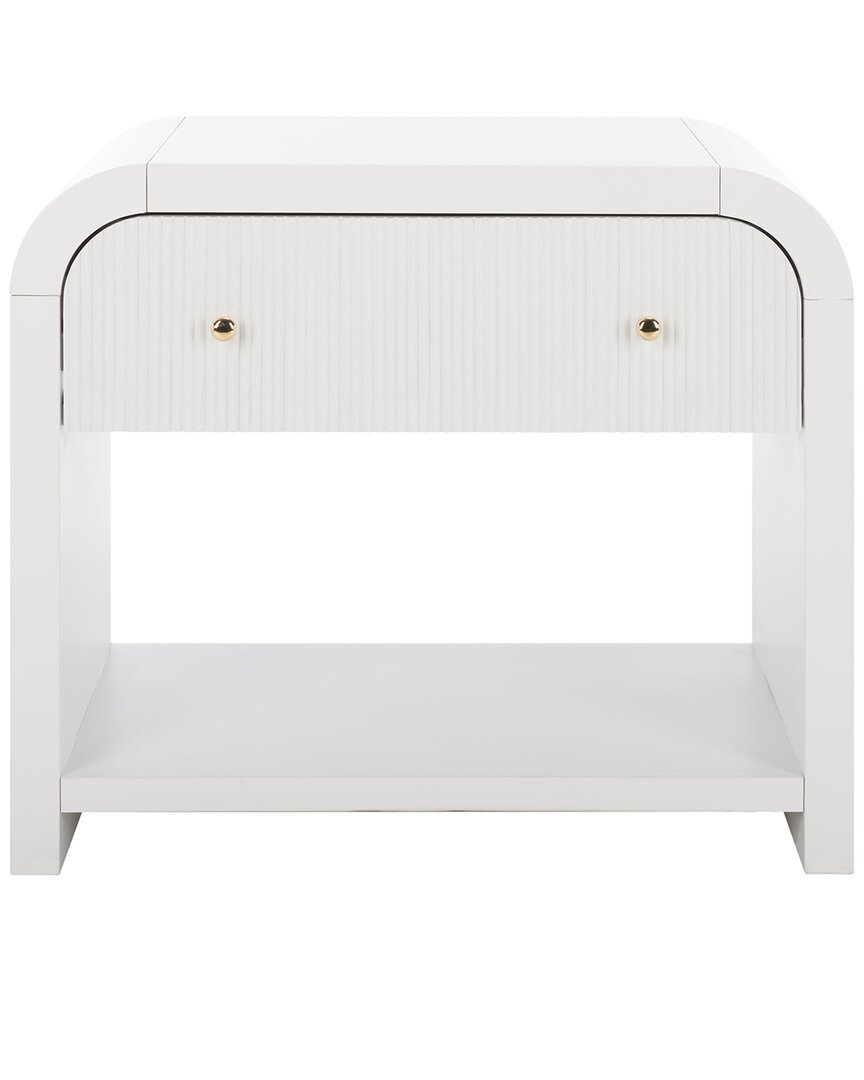 Safavieh Couture Liabella 1 Drawer Curved Nightstand In White
