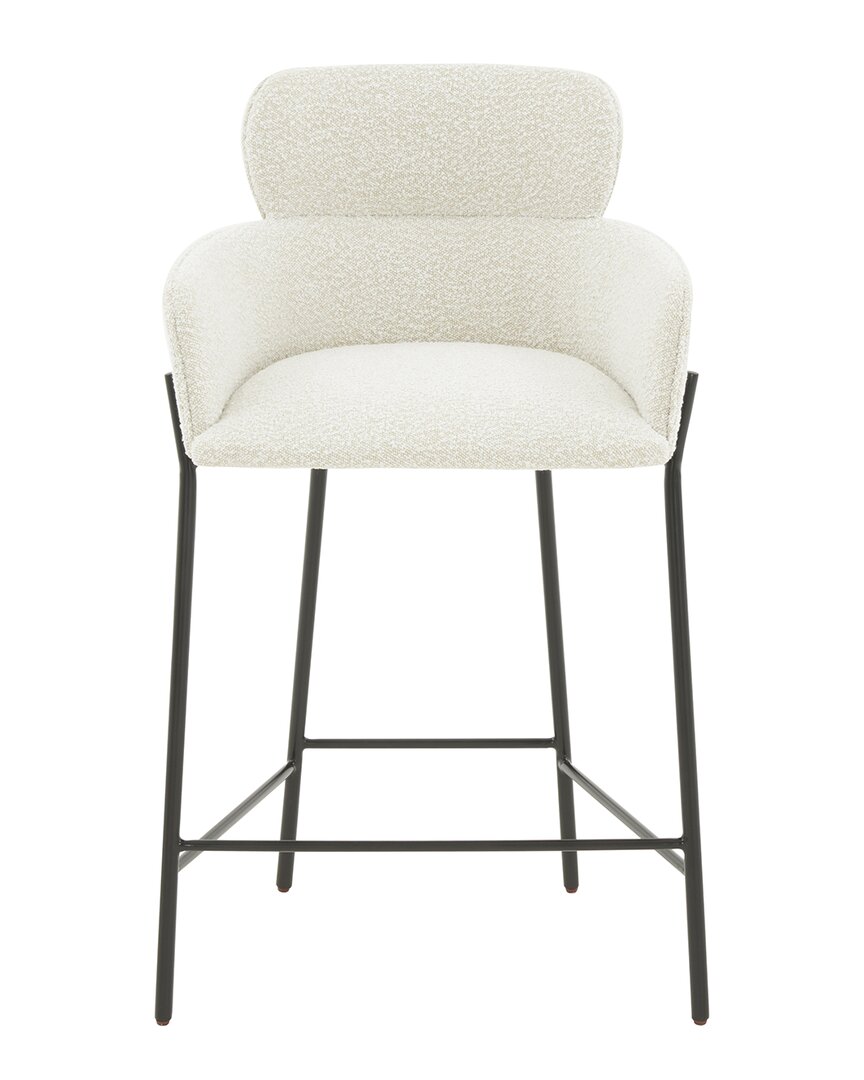 Safavieh Couture Charlize Velvet Counter Stool In White