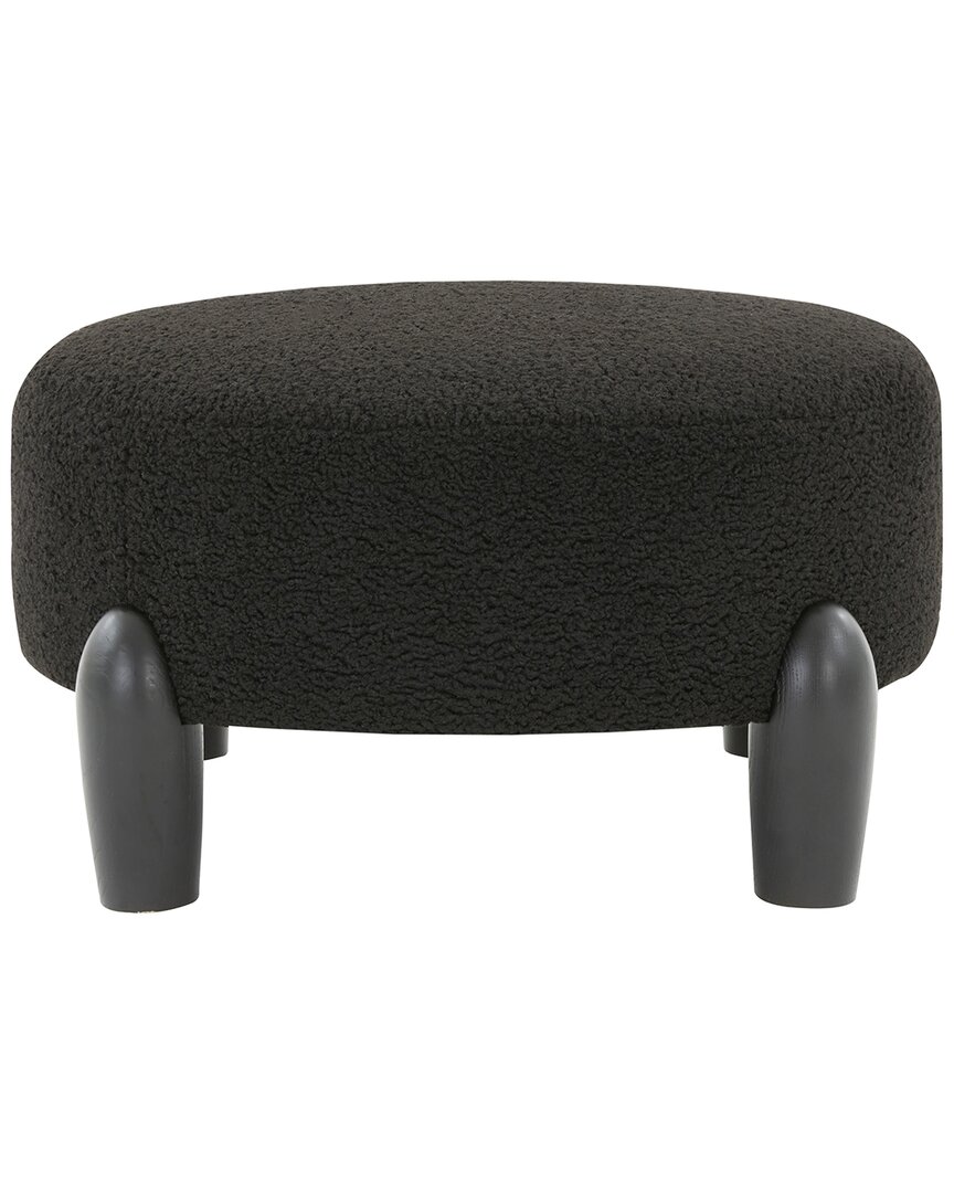 Safavieh Couture Perez Scandinavian Ottoman In Black