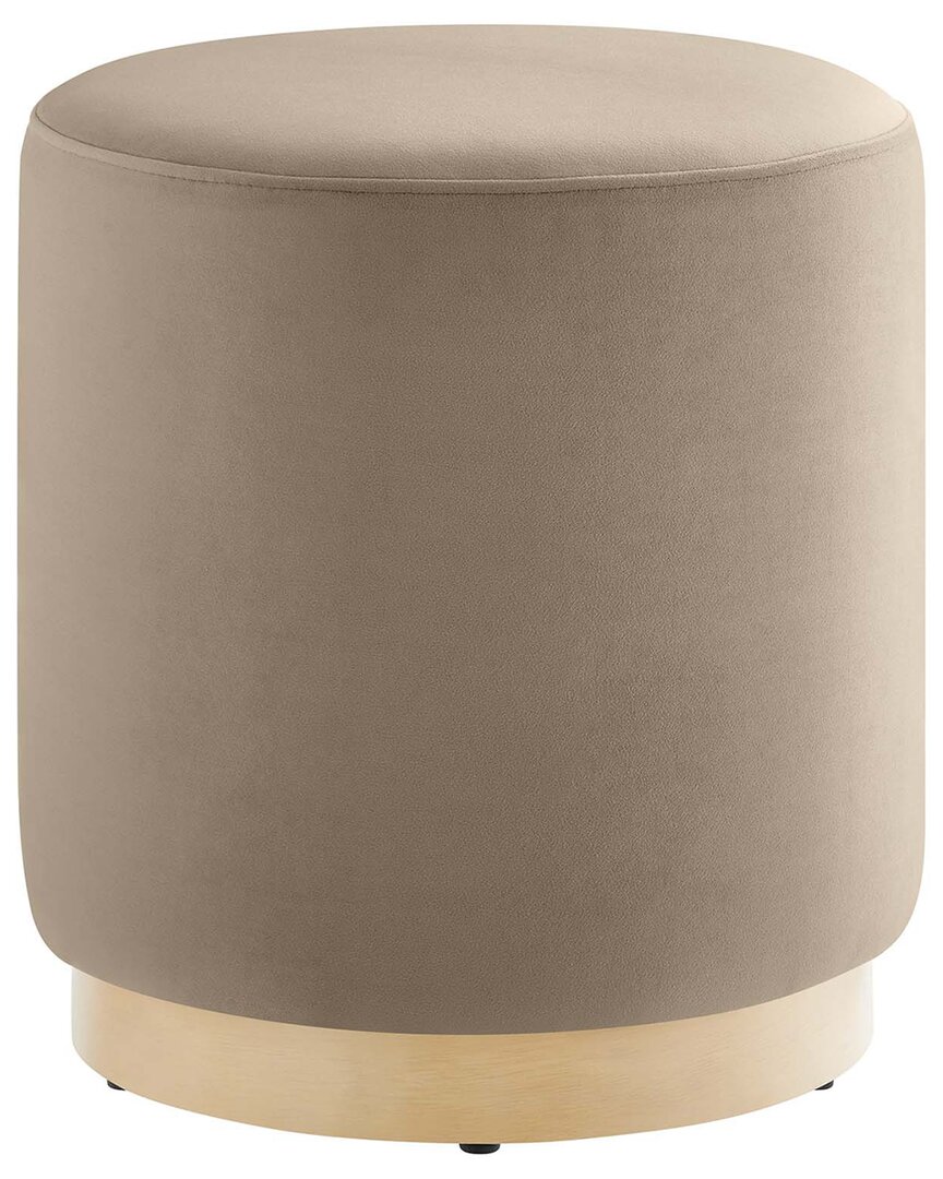 Modway Tilden 16 Round Performance Velvet Upholstered Ottoman In Brown