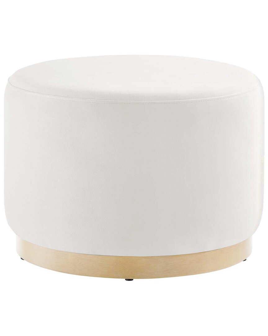 Modway Tilden Large 23 Round Performance Velvet Upholstered Ottoman In White