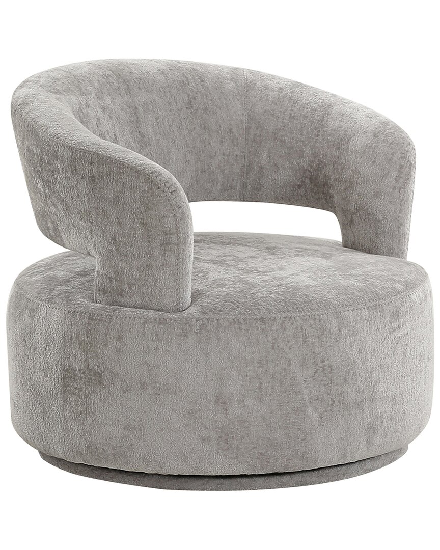Pasargad Home Noho Collection Swivel Barrel Chair In Silver