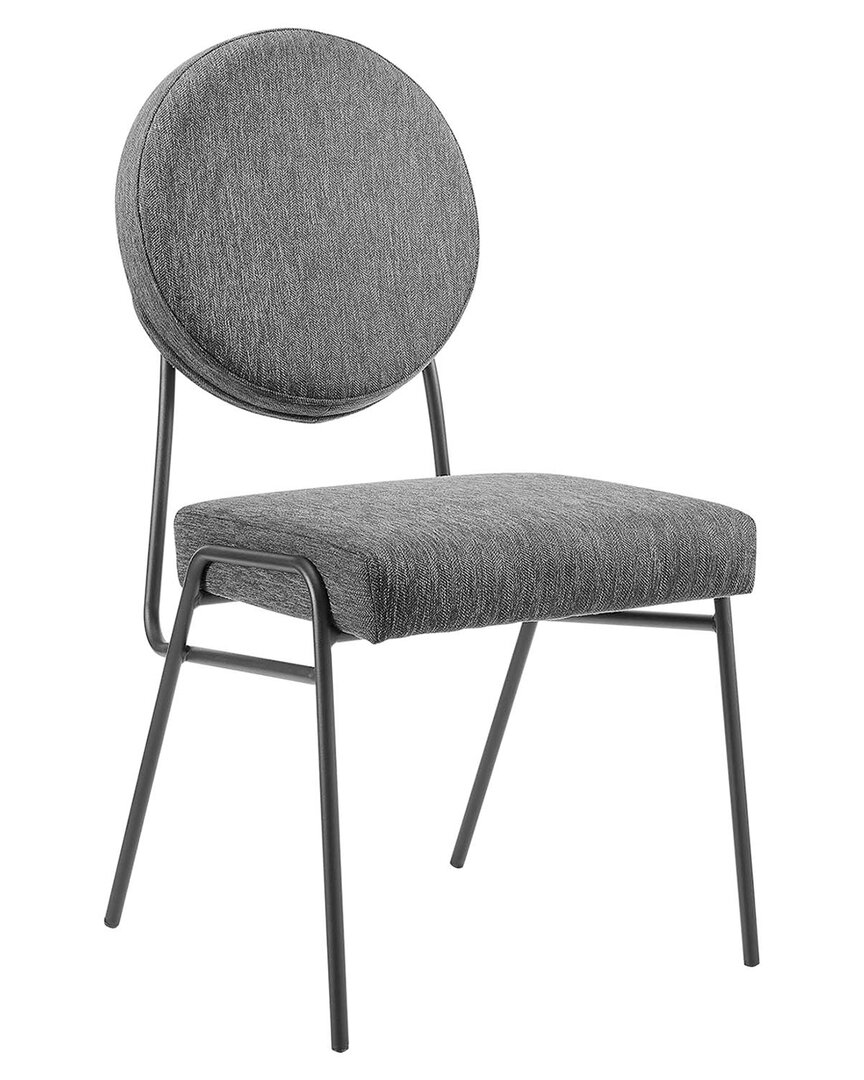 Modway Craft Upholstered Fabric Dining Side Chairs In Black