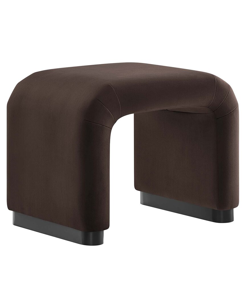 Modway Koda Performance Velvet Waterfall Stool In Black