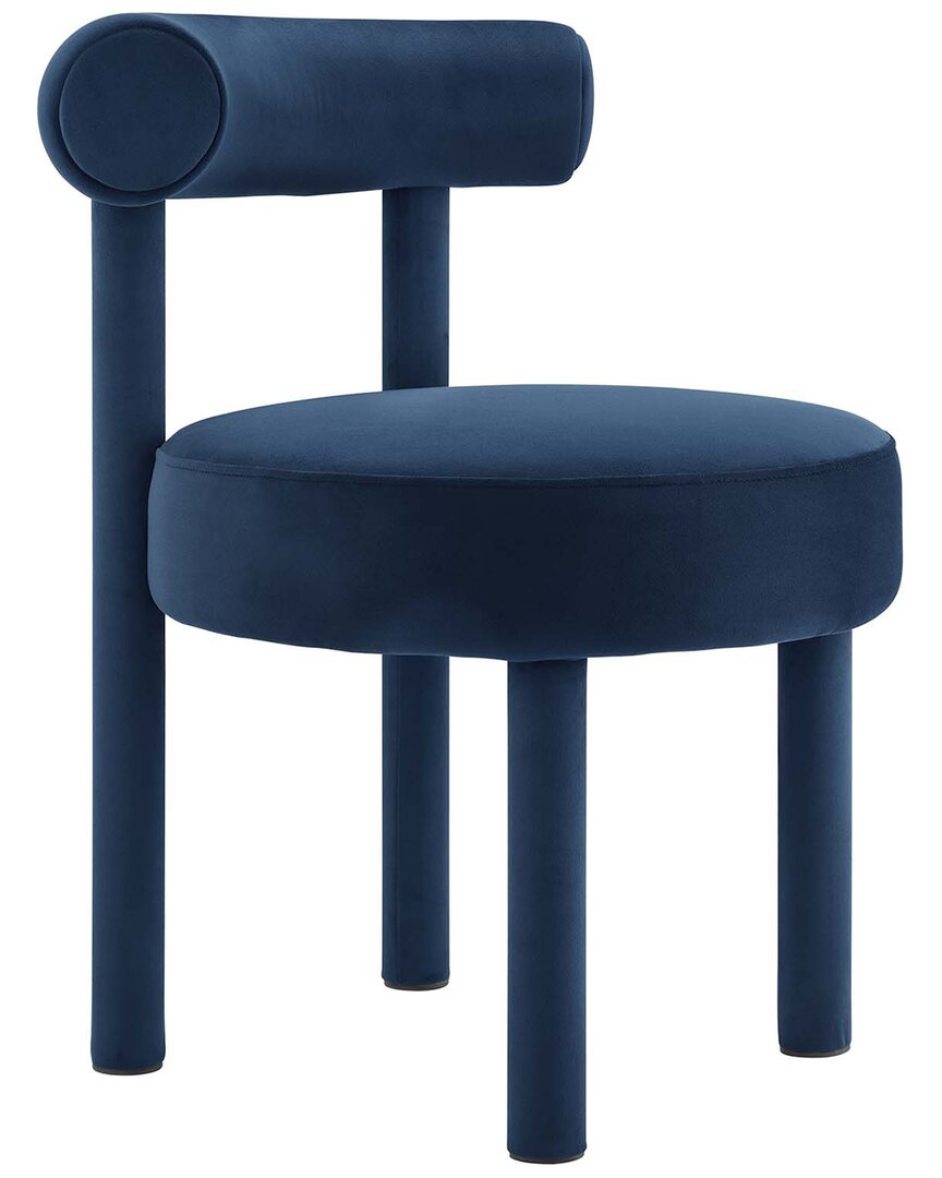 Modway Toulouse Performance Velvet Dining Chair In Blue