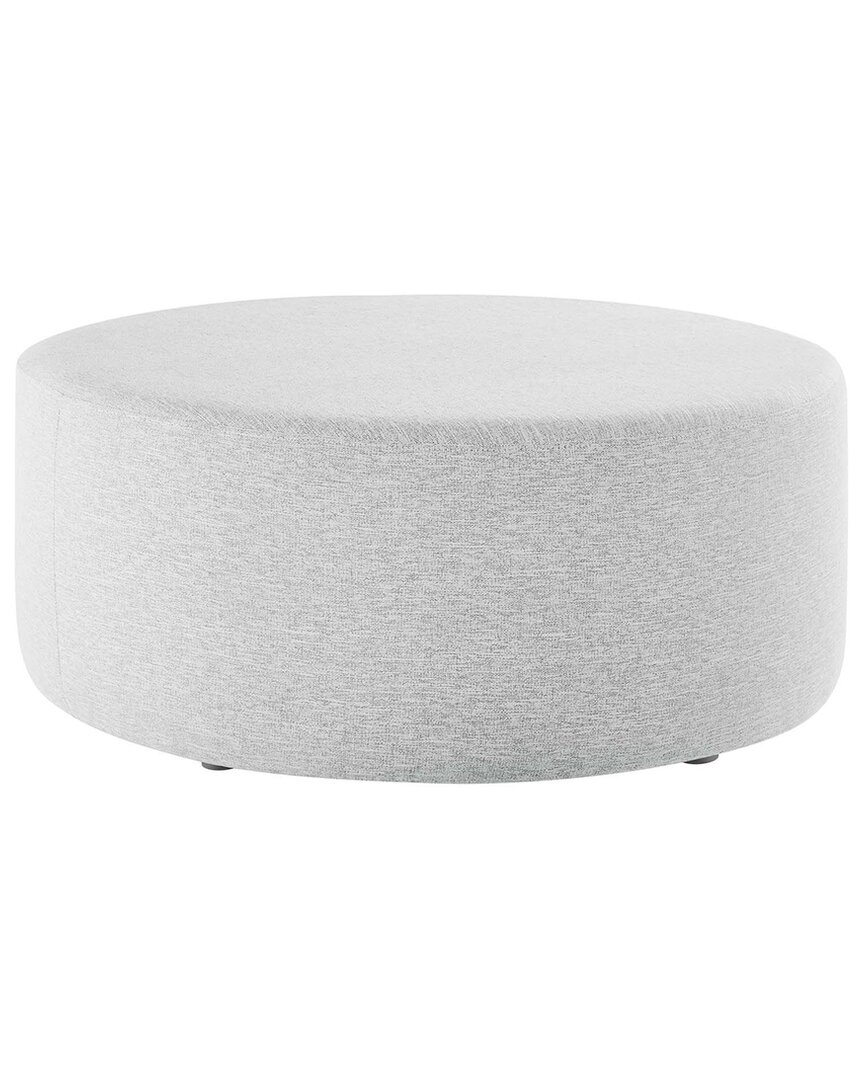 Modway Callum Large 38in Round Woven Heathered Ottoman In Grey