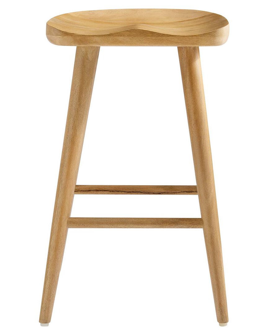 Modway Saville Backless Wood Counter Stools Set In Brown