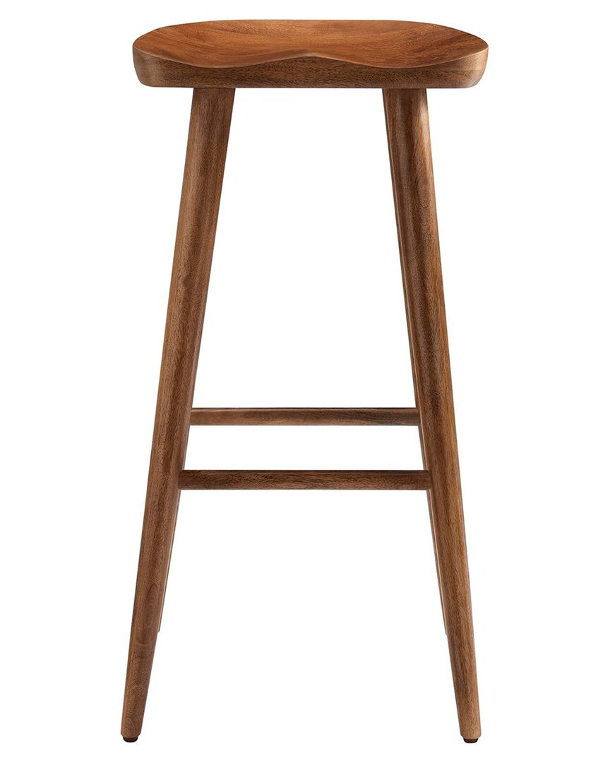 Modway Set Of 2 Saville Backless Wood Bar Stools In Brown