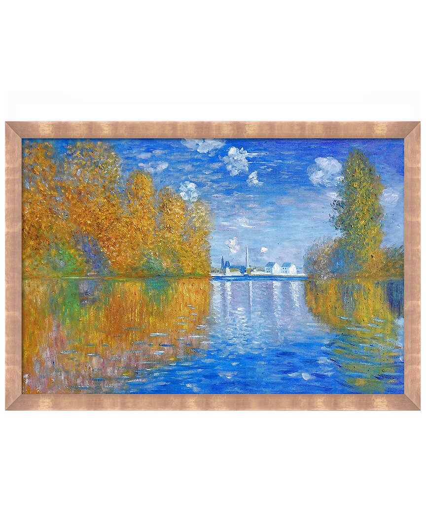 Overstock Art La Pastiche Autumn At Argenteuil Framed Wall Art By Claude Monet In Multicolor