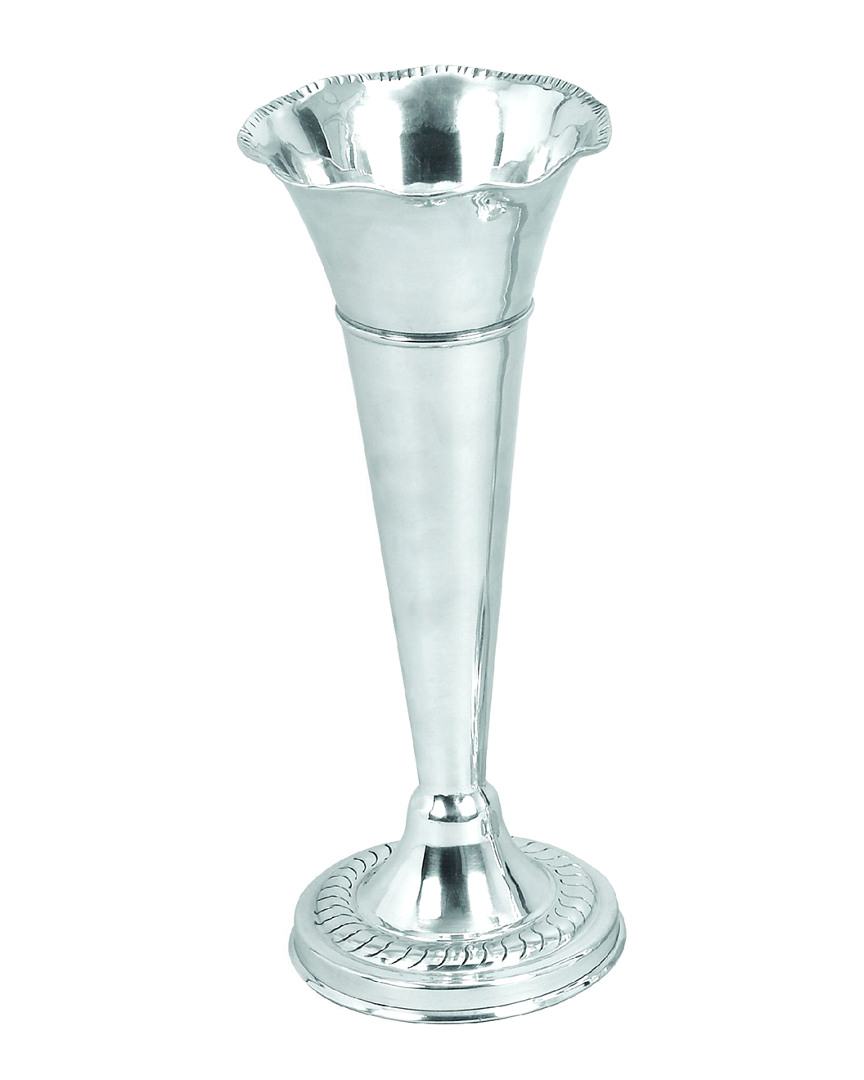The Novogratz Silver Aluminum Flute Shaped Vase