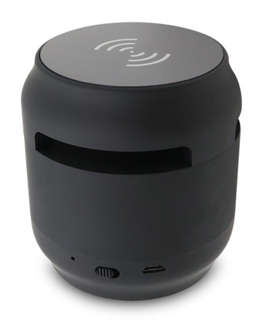 Ztech Mini 2 In 1 Mini Bluetooth Speaker With Wireless Charging In Black