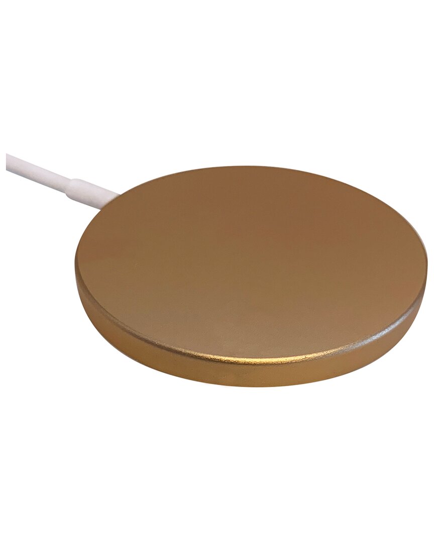 Ztech Portable Wireless Charging Pad With Magentic Pad In Gold