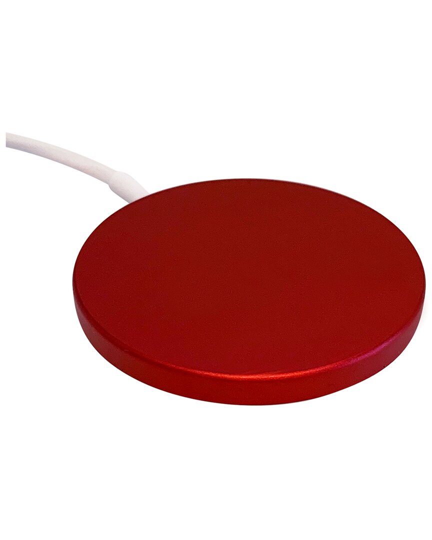 Ztech Portable Wireless Charging Pad With Magentic Pad In Red