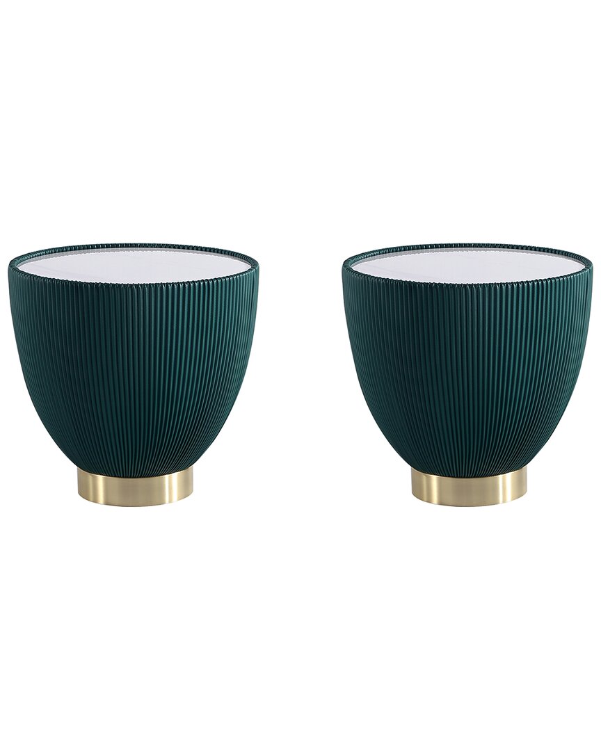 MANHATTAN COMFORT MANHATTAN COMFORT MODERN SET OF 2 UPHOLSTERED ANDERSON 2 END TABLES