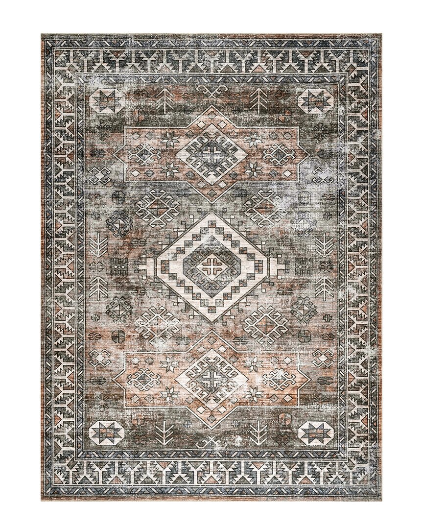Shop Nuloom Bowie Tribal Washable Rug In Rust