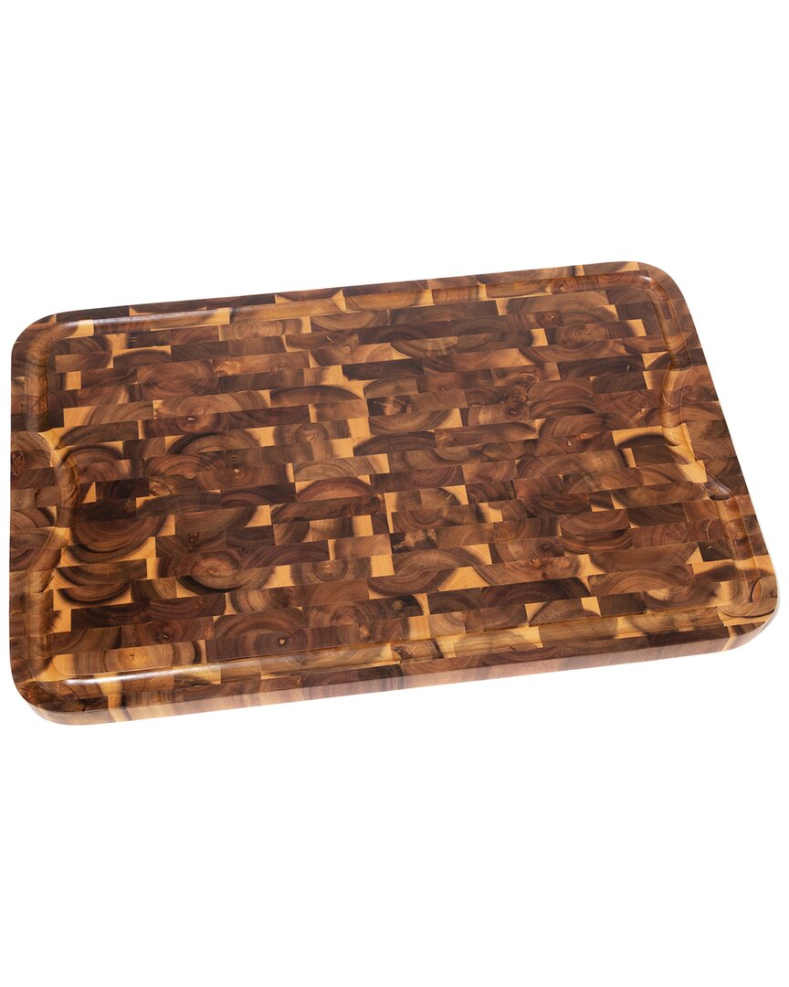 Lipper International Acacia Supreme End Grain Board With Juice Groove In Brown