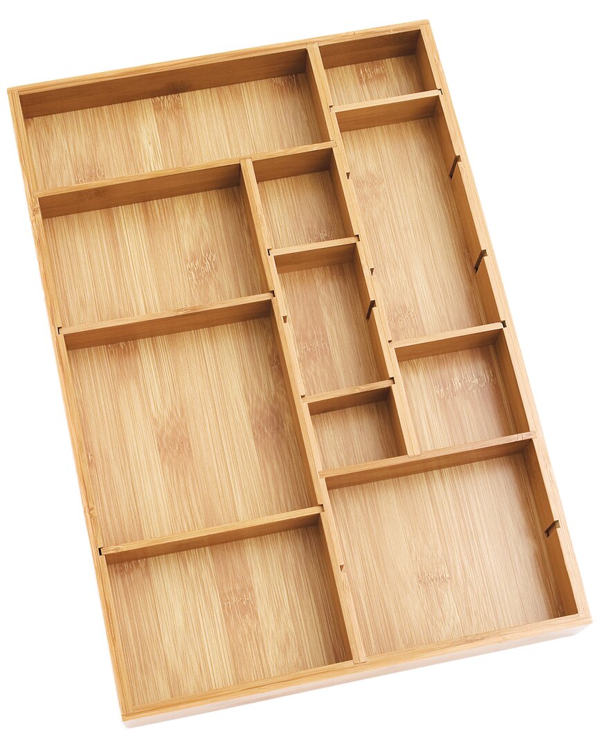 Lipper International Bamboo Adjustable Drawer Organizer In Brown