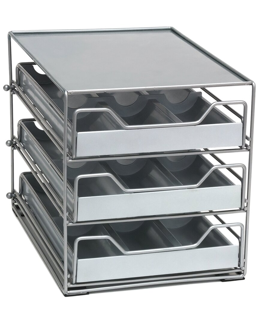 Lipper International Three-tier Tilt-down Spice Drawer In Grey