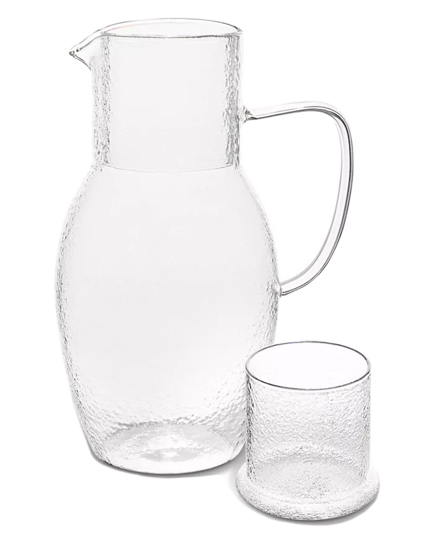 Elle Bedroom Pitcher & Glass Set In Transparent