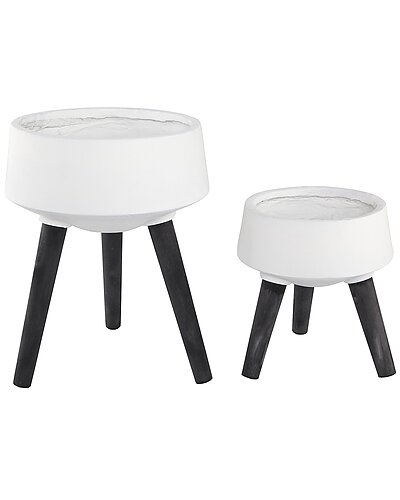 Set of 2 Fiberglass Pots on Legs