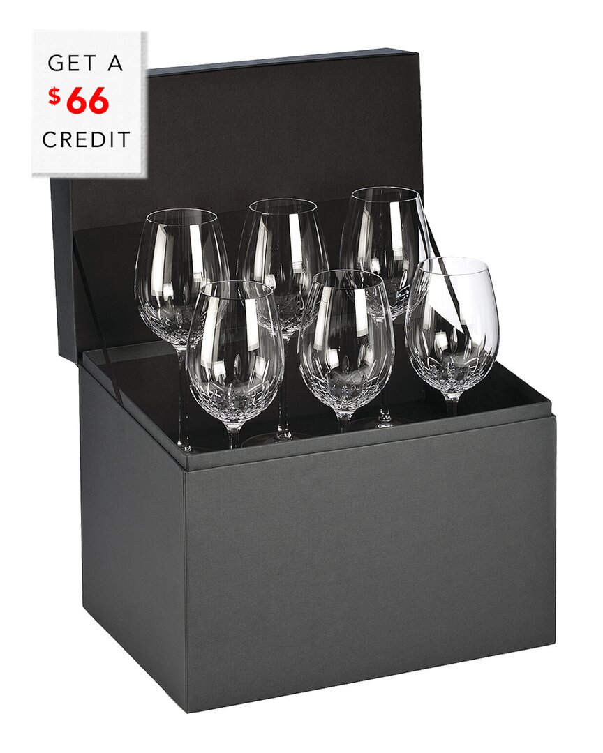 Waterford Lismore Set Of Six 14oz Essence Wine Glasses With $47 Credit