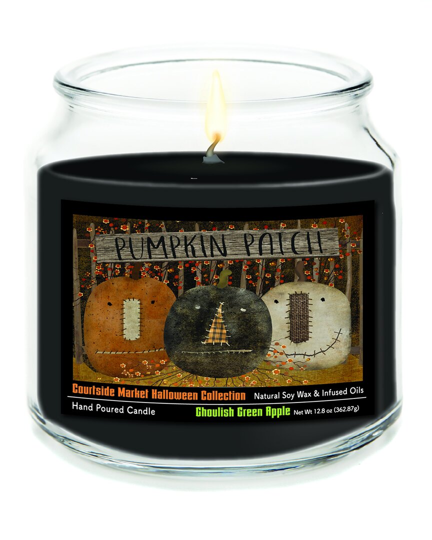 Courtside Market Wall Decor Courtside Market Halloween Pumpkin Patch Ghoulish Green Apple Soy Wax Candle In Multi