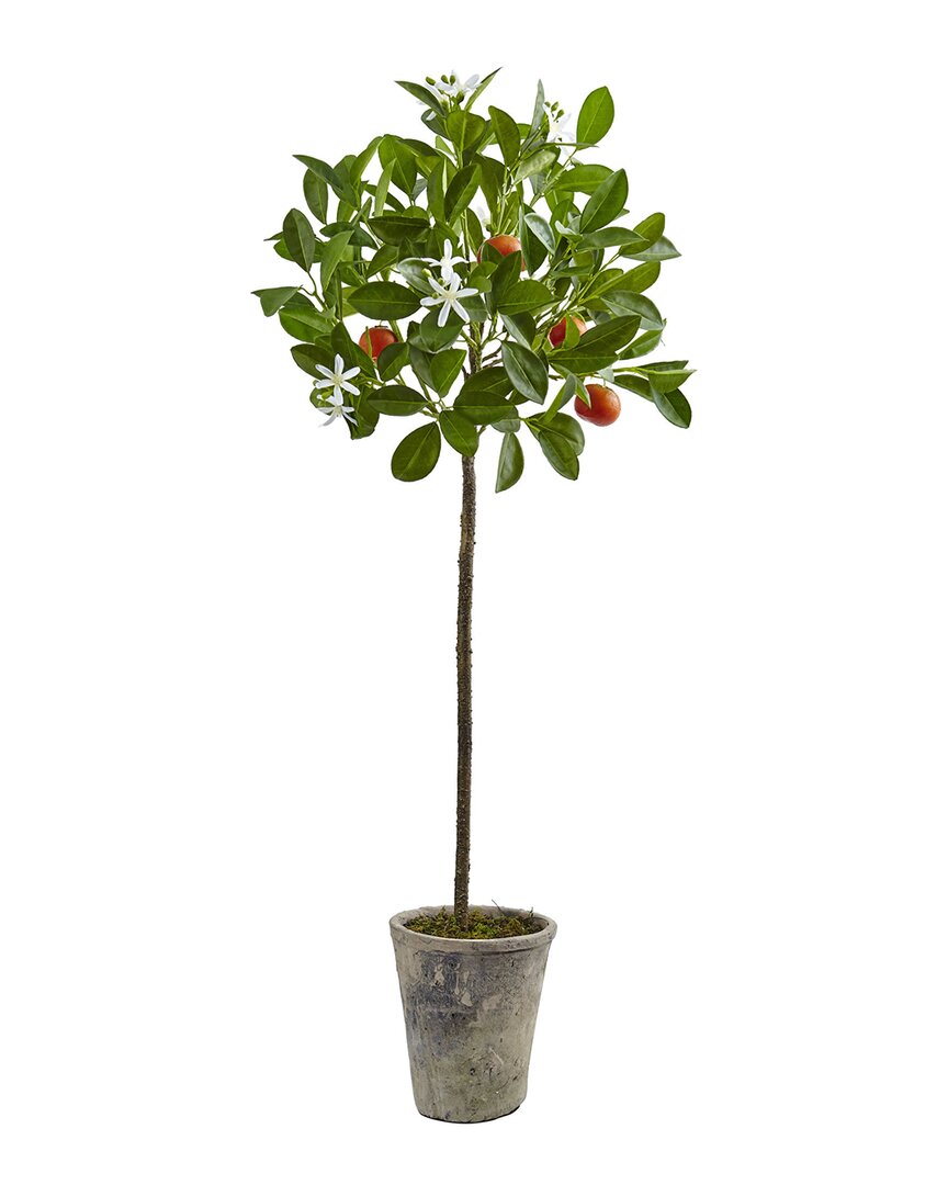 Nearly Natural 38in Potted Orange Tree In Orange