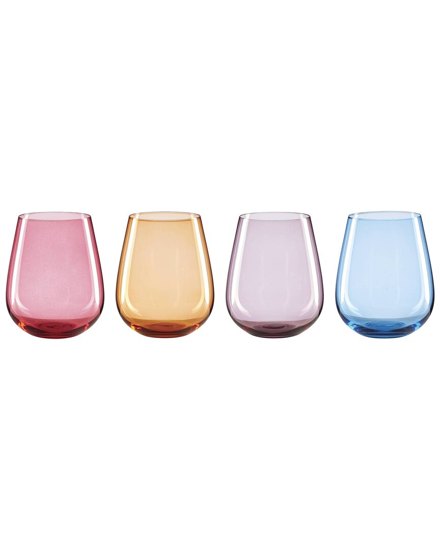 Oneida True Colors Stemless Wine Glasses, Set Of 4
