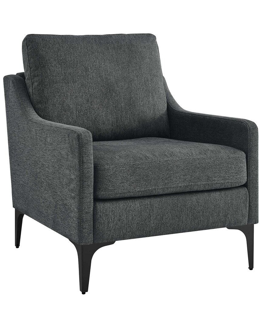 Modway Corland Upholstered Fabric Armchair In Grey