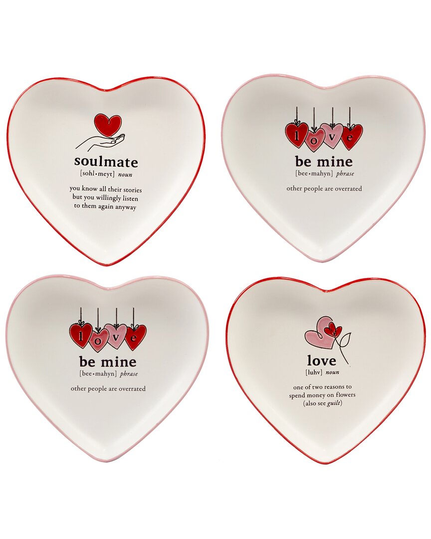 Certified International Valentine's Day Tidbit Plates, Set Of 4