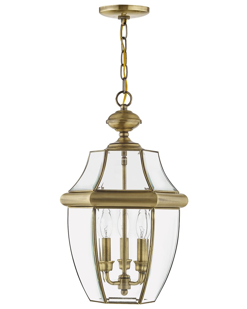 Livex Lighting Monterey 3-light Ab Outdoor Chain Lantern
