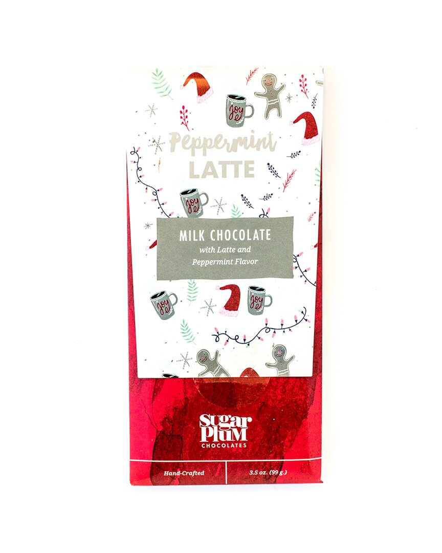Sugar Plum Pack Of 4 Peppermint Latte Chocolate Bars In Red