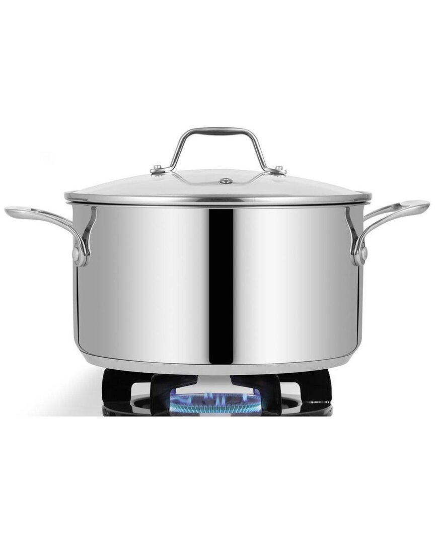 Nutrichef 8qt Stainless Steel Cookware Stockpot In Silver