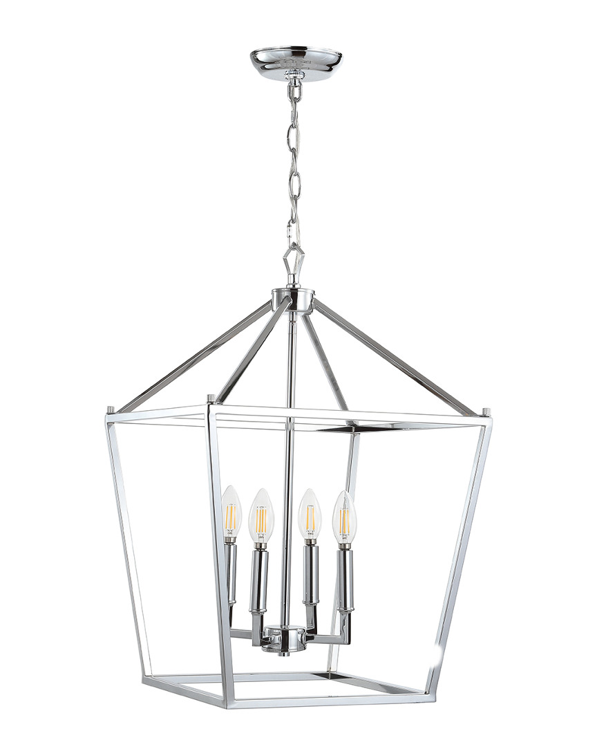 Jonathan Y 4-light Pagoda Chrome Pendant