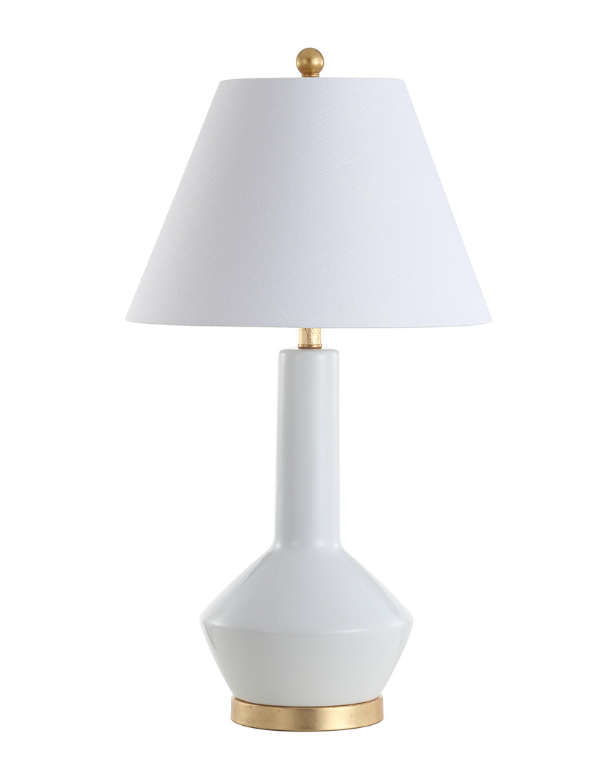 Jonathan Y 29in Copenhagen White & Brass Table Lamp